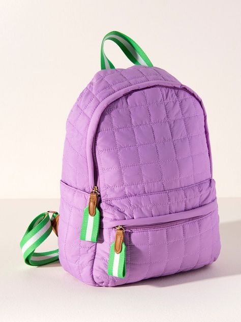 Carry your essentials in style with Shiraleah’s Ezra Backpack. This backpack is made from nylon and features a quilted design adding a chic look to this casual silhouette. The Ezra Backpack is the perfect addition to your favorite everyday casual outfit. You can wear it one shoulder or for a hands free look wear on both shoulders. Pair with Ezra, Clip-on Pouch to complete your look. | Shiraleah Ezra Backpack, Lilac - Purple Everyday Casual Outfits, Kids' Bag, How To Make Handbags, Digital Gifts, Strap Tops, Kids Backpacks, Backpack Purse, 7 H, Hands Free