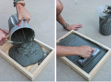 Concrete Plates Diy, Cement Trays Diy, Cement Tray Diy, Diy Concrete, Concrete Tray Diy, Diy Concrete Tray, Cement Tray Decor, Concrete Decor Diy, Diy Concrete Tiles