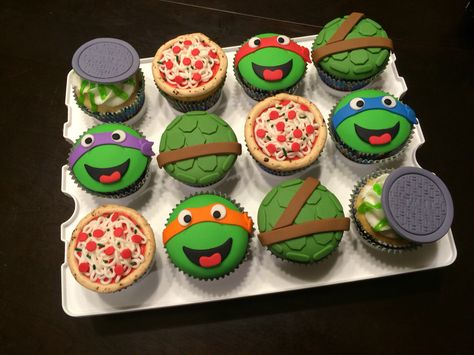 TMNT Cupcakes. Teenage Mutant Ninja Turtle Cupcakes. Turtle Shell Cupcakes. Pizza Cupcakes.  Sewer Lid Cupcakes. Slime Cupcakes. Cupcakes Ninja Turtle, Turtle Shell Cupcakes, Ninja Turtle Cupcake Ideas, Ninja Turtles Birthday Cupcakes, Tmnt Cupcakes Ideas, Tmnt Cupcake Cake, Ninja Turtles Cupcakes Ideas, Ninja Turtle Cupcakes Diy, Ninja Turtle Birthday Cupcakes