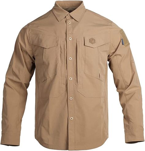 EMERSONGEAR Blue Label PaiJiZhe Tactical Field Shirt,Camp Shirts Mens Long Sleeve Durable Outdoor Apparel Tactical Gear Fashion, Kemeja Tactical, Kemeja Pdl, Shirt Detailing, Utility Wear, Celana Kargo, Safari Outfit, Company Uniform, Camp Shirts