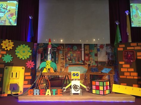 March Decor, 7 Day Adventist, Maker Fun Factory Vbs, Maker Fun Factory, Scenic Painting, Adventist Church, Technology Theme, Vbs 2023, Imagination Station