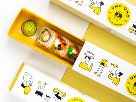 Fast Food Branding, Sushi Packaging, Sushi Cafe, Dessert Packaging Design, Japan Dessert, Japanese Food Packaging, Graphic Designer Studio, Jam Cake, Japanese Food Sushi