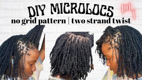 Two Strand Twist Starter Locs Long Hair, No Grid Locs, Micro 2 Strand Twist, How To Start Locs With Two Strand Twist, Locs From Two Strand Twists, Diy Microlocs Installation, Diy Two Strand Twist Natural Hair, Diy Sister Locs, Two Strand Micro Locs