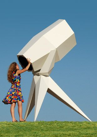 The Humble Telescope.  Credit: ENESS Interactive Sculpture, Interactive Art Installation, Playground Design, Interactive Installation, Ceiling Light Design, Artistic Installation, Interactive Art, Urban Setting, Environmental Design