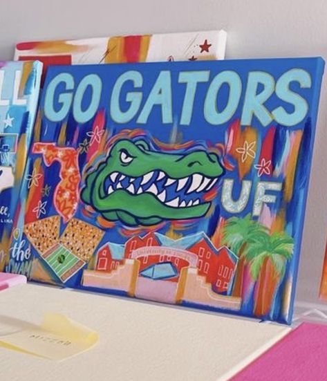 College Painting Canvases Dorm Room, College Canvas Paintings, Preppy Artwork, Dorm Room Paintings, College Canvas Art, College Dorm Art, Dorm Paintings, College Canvas, Skateboard Art Design