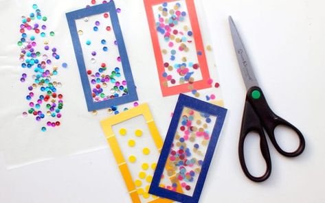 Bookmarks Diy Kids, Confetti Diy, Cool Bookmarks, Bookmark Diy, Diy Confetti, Bookmark Craft, Paper Bookmarks, Summer Crafts For Kids, Bookmarks Kids