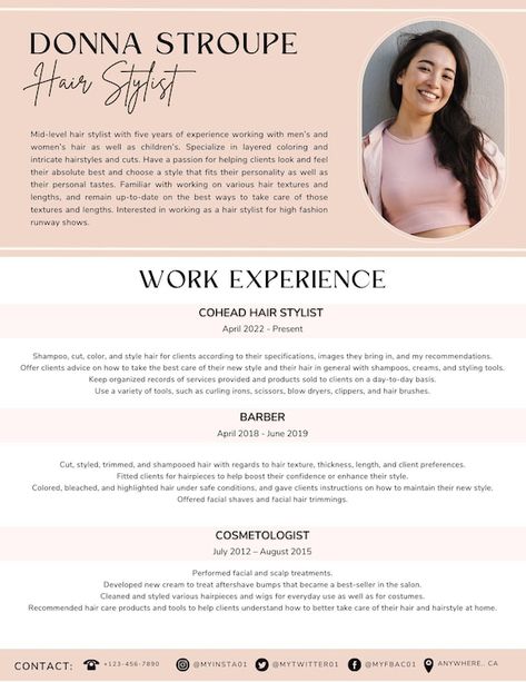 Cosmetology Resume Samples, Hairstylist Resume Template, Hair Stylist Resume, Hairstylist Bio Examples, Lash Notes, Hairstylist Portfolio, Hairstylist Resume, Esthetician Resume, Mobile Hairdresser