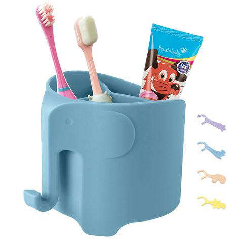 PRICES MAY VARY. 【KEEP YOUR KIDS’ TOOTHBRUSHES ORGANIZED】This toothbrush holder has 3 slots to store different items separately, such as electric toothbrushes, toothpaste, and dental floss. It can also hold other small accessories for your kids’ bathroom. 【MAKE BRUSHING TEETH FUN WITH A CUTE ELEPHANT】Your kids will love this adorable elephant-shaped toothbrush holder that adds a touch of whimsy to their sink. It will encourage them to brush their teeth regularly and enjoy their dental hygiene. 【 Kids Toothbrush Holder, Toothbrush Holder Kids, Pink Bathroom Accessories, Kids Toothbrush, Toddler Organization, Ceramic Toothbrush Holder, Kids Bathroom Accessories, Toothbrush Organization, Toothbrush And Toothpaste