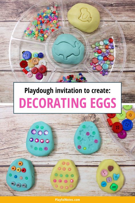 Toddler Easter Learning Activities, Simple Easter Activities For Kids, Easter Art Activities For Kids, Spring Play Dough Activities, Easter Sensory Activities For Kids, Easter Ece Ideas, Children Easter Activities, Children’s Easter Activities, Easter Egg Sensory Activity