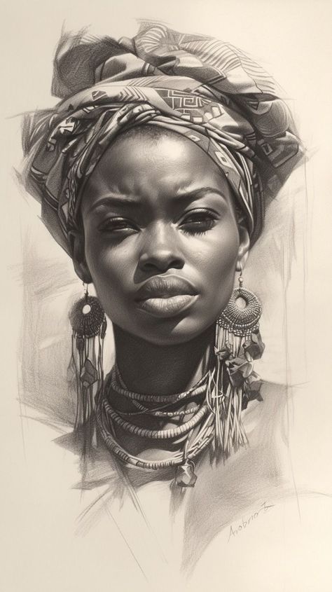 Your Face, Our Canvas: Discover Artistic Portraits. Click Here.#portraitdrawings #artinspiration #pencildrawings #realisticart Traditional Portrait Painting, Realistic Illustration Style, Cool Portraits Art, Potrait Paintings Pencil, Drawing Afro, Cool Portraits, Realistic Portrait Drawing, Portrait Palette, African Portraits Art