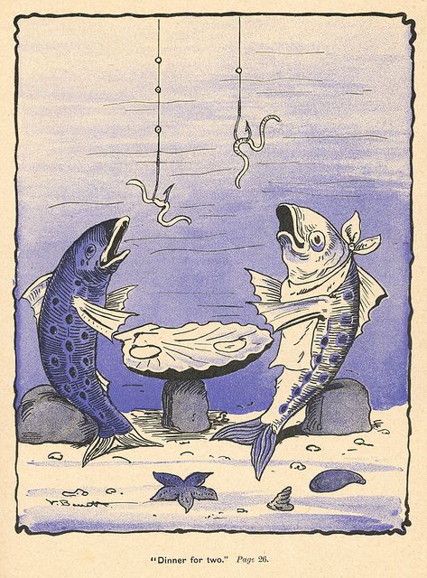 Fish Illustration, Fish Drawings, Phish, Dinner For Two, Vintage Fishing, Fish Art, Nautical Theme, Vintage Cards, Early 20th Century