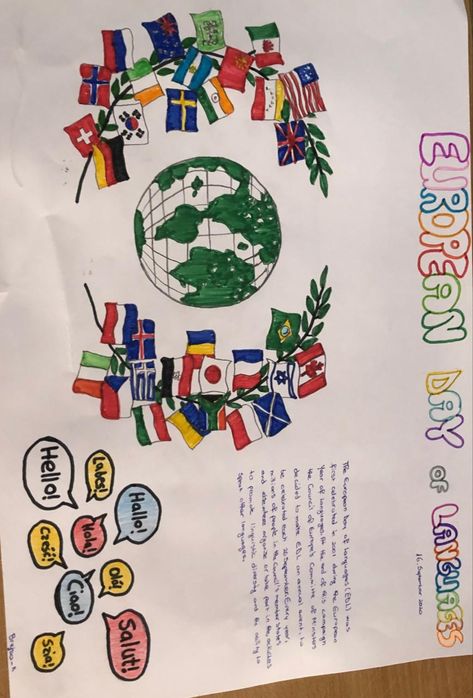 European Language Day Drawings, Europe Day School Activities, Europe Day Drawings, European Language Day Projects, European Day Of Languages Drawing, European Language Day Ideas, European Day Of Languages Project, European Day Of Languages Poster, European Day Of Languages Poster Ideas