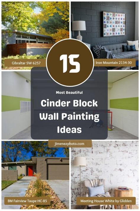 Painted Breeze Block Wall, Wallpaper Over Cinder Block, Cinder Block Wall Painting Ideas, Block Wall Painting Ideas, Cinder Block Walls Interior Makeover, Decorating Cinder Block Walls, Cinder Block Paint, Concrete Wall Paint, Painting Concrete Walls