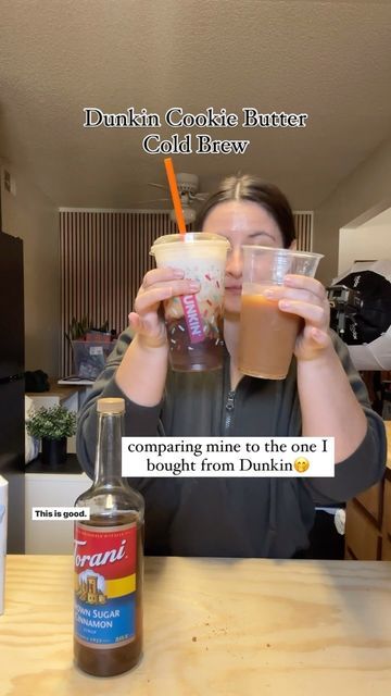 Dunkin Cookie Butter Cold Brew, Cookie Butter Cold Brew, Brown Sugar Cinnamon Syrup, Cinnamon Syrup, Cold Foam, Cookie Butter, Ice Coffee Recipe, Coffee Recipe, Daily Meals