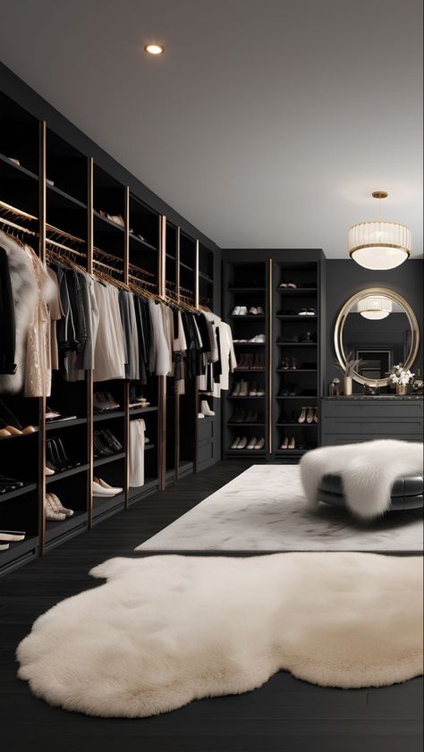 Dark Master Closet, Luxury Closet Designs Master Suite, Amazing Mansions, Luxury Dressing Room, Simple Bed Designs, Dream Closet Design, Luxury Closets Design, Bed Design Modern, Luxury Bedroom Master