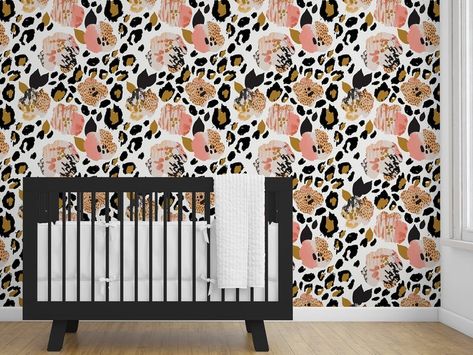 Moody Floral Nursery, Leopard Nursery, Watercolor Floral Nursery, Floral Removable Wallpaper, Floral Bathroom Decor, Woodland Crib Bedding, Floral Crib Bedding, Teen Wallpaper, Kindergarten Wallpaper