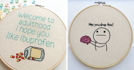 Quotes About Embroidery, Easy Funny Embroidery, Swear Word Embroidery Patterns, Inappropriate Embroidery Patterns, Snarky Embroidery Patterns, Hand Embroidery Funny, Embroidery Sayings Funny, Funny Embroidery Patterns Free, Sassy Embroidery Patterns