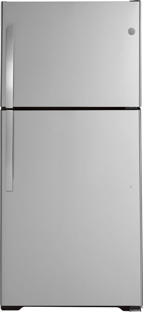 Shop GE 21.9 Cu. Ft. Garage-Ready Top-Freezer Refrigerator Stainless Steel at Best Buy. Find low everyday prices and buy online for delivery or in-store pick-up. Price Match Guarantee. Top Of Refrigerator, Large Refrigerator, Ge Refrigerator, Stainless Steel Refrigerator, Best Appliances, Ge Appliances, Door Shelves, Stainless Steel Doors, Door Storage