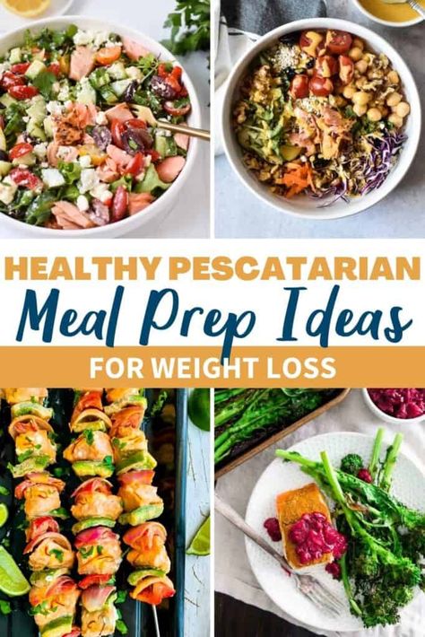 Healthy Pescatarian Meal Prep, Fish Meal Prep, Pescatarian Meal Plan, Pescatarian Meal Prep, Pescatarian Recipes Healthy, Pescetarian Diet, 1200 Calorie Diet Meal Plans, Pescatarian Diet, Lunch Saludable