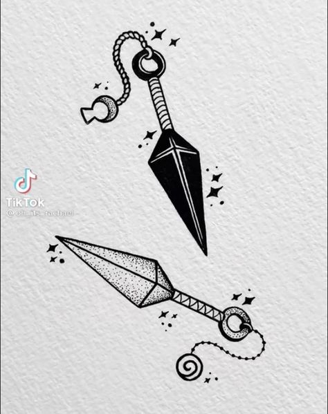 Kuni Knife Tattoo Naruto, Anime Finger Tattoos, Kunai Tattoo Design, Kunai Drawing, Naruto Kunai Tattoo, Naruto Tattoo Ideas Design, Kunai Tattoo, Gnarly Tattoos, Kunai Naruto