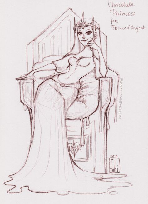 Princess Project - Chocolate Princess by *Fukari on deviantART Drawing Poses Princess, Queen Base Drawing, Royal Pose Reference Drawing, Queen Sitting On Throne Drawing, Princess Drawing Base, Queen Poses Drawing, Princess Reference Pose, Queen Pose Reference, Princess Poses Drawing Reference