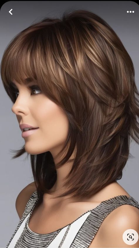 Balayage Hair Brunette With Blonde, Medium Length Layered Haircuts, Haircuts For Medium Length Hair, 75 Medium, Layered Haircuts For Medium Hair, Medium Layered Hair, Medium Layered, Bangs With Medium Hair, Chin Length Hair