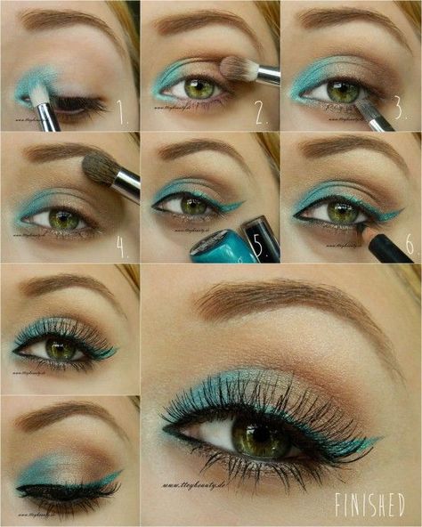 15 Easy and Stylish Eye Makeup Tutorials – How to wear Eye Makeup? Summer Eye Makeup, Drag Make-up, Applying Eye Makeup, Eye Makeup Steps, Beauty Make-up, Glitter Eyeliner, Beautiful Eye Makeup, Makijaż Smokey Eye, Eye Tutorial