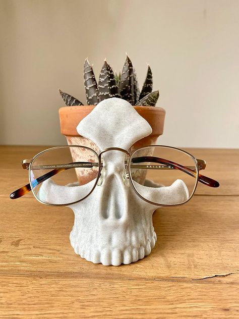 Skull Bowl, Key Bowl, Glasses Stand, Goth Home, Goth Home Decor, Tanah Liat, Keramik Design, Glasses Holder, Skull Decor