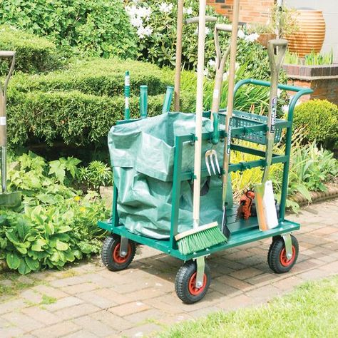 Garden Tool Rack, Garden Tool Organization, Tool Cart, Garden Cart, Garden Power Tools, Tool Rack, Garden Tool Storage, Compost Bags, Garden Equipment