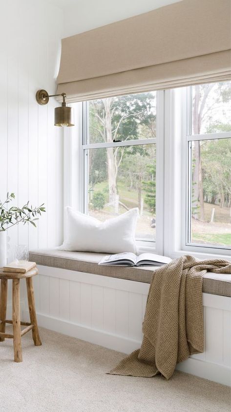 Window Seat Design, House Styling, Style Bedroom, Coastal Farmhouse, Modern Country, Lounge Room, Window Seat, Front Room, Küchen Design