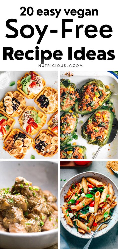 Vegan Recipes Soy Free, Dairy Free Soy Free Vegetarian Recipes, Soy Free Asian Recipes, Vegan Soy Free Recipes, Vegan Dinner Soy Free, Soy Free Vegan Recipes, Vegan Recipes No Soy, Soy Free Vegan Protein, Soy Free Snacks