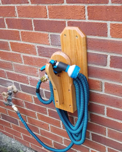 Garden Hose Hanger, Jon Peters, Garden Hose Storage, Small Front Porch Ideas, Garage Storage Inspiration, Garden Hose Holder, Hose Hanger, Small Front Porch, Vegetable Garden Raised Beds