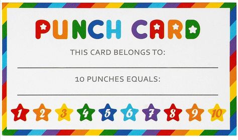 Punch Card download pdf/ punch cards pdf file/to do punch card Rainbow Punch, Rack Card Templates, Trading Card Template, Loyalty Card Template, Report Card Template, Holiday Card Template, Kids Rewards, Blank Business Cards, Id Card Template