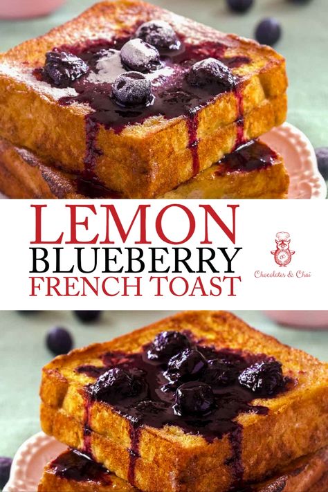 Lemon Blueberry French Toast, Ricotta French Toast, Blueberry French Toast Bake, Brunch Party Recipes, French Toast Bites, Brunch Items, Blueberry Chocolate, Stuffed French Toast, Blueberry Compote