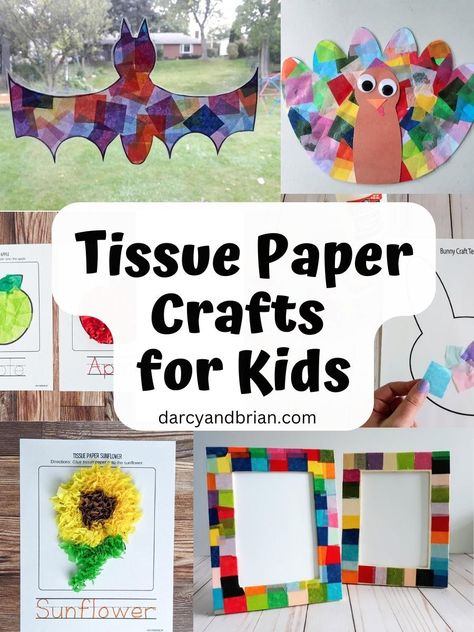 Easy Tissue Paper Crafts, Crafts With Tissue Paper, Tissue Paper Crafts For Kids, Paper Suncatchers, Cheap Kids Crafts, Tissue Paper Craft, Paper Bunny, Tissue Paper Crafts, Free Printable Templates