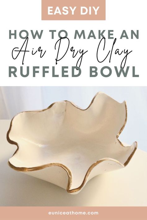 Handmade Gifts That Wow: DIY Projects for Every Occasion Liquid Gold Leaf, Homemade Clay, Diy Bowl, Diy Air Dry Clay, Air Dry Clay Projects, Clay Diy Projects, Clay Crafts Air Dry, Clay Bowl, Pottery Crafts