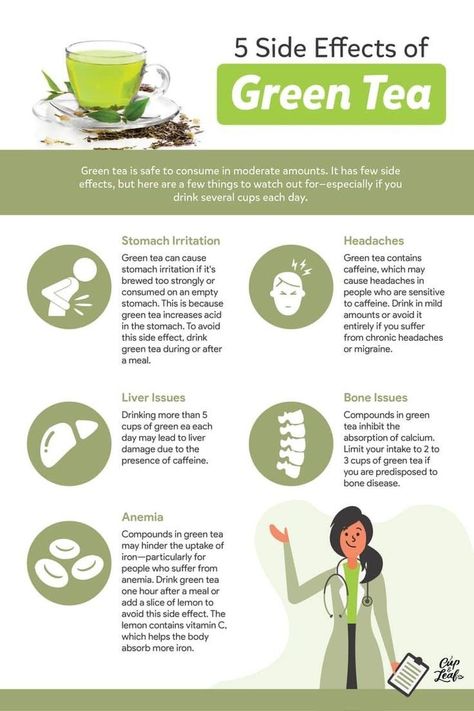 Ready to drop the coffee and switch over to tea? Consider these green tea side effects before guzzling down multiple cups a day. Green Tea Side Effects, Tea Infographic, Lose Belly Fat Quick, Green Tea Drinks, Best Green Tea, Tea Health Benefits, How To Make Greens, Health Tea, Green Tea Benefits