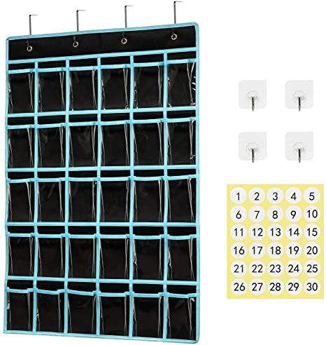 Classroom Charts, Storage Hanging, Classroom Storage, Small Study, Pocket Storage, Pocket Chart, Pocket Organizer, Classroom Supplies, Number Stickers