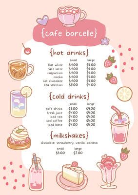 Choc Chip Muffins, Ice Cream Menu, Cafe Menu Design, خريطة ذهنية, Cute Bakery, Bakery Menu, Menu Design Template, Restaurant Menu Template, Summer Menu