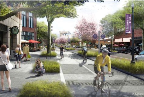 Street Design Architecture, Landscape Street Design, Shopping Street Design, People In The City, Street Design Public Spaces, Street Architecture, Shared Street, Street Landscape Design, Urban Street Design