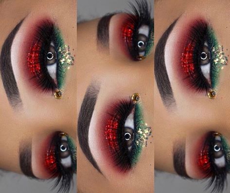 Holiday Eye Makeup, Eyeshadow Inspiration, Eye Magic, Festive Makeup, Xmas Makeup, Christmas Eyeshadow, Holiday Eye, Make Up Designs, Christmas Eye Makeup