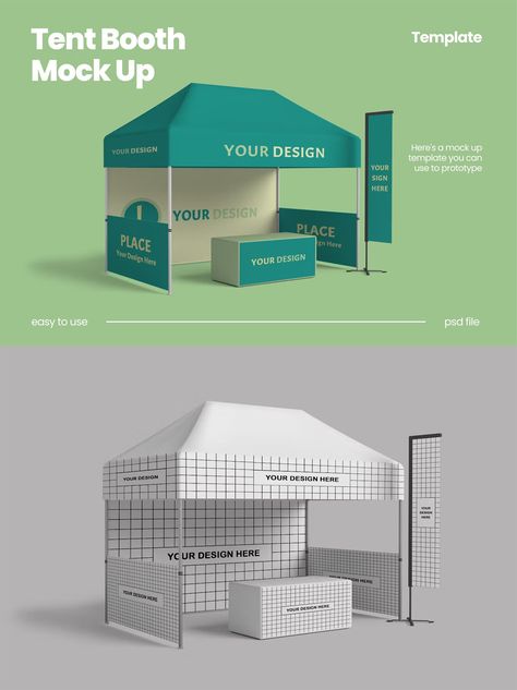 Tent Booth MockUp Advertising Booth Ideas, Tent Event Design, Outdoor Booth Design Tent, Booth Tent Design, Event Booth Design Outdoor, Creative Booth Design Ideas, Tent Booth Design, Food Pop Up Booth, Food Tent Booth Ideas