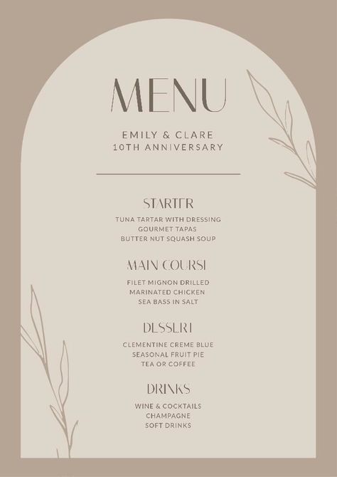 Elegant Anniversary Dinner Menu Romantic Menu Design, Birthday Dinner Menu Ideas Food, Appetizer Menu Design, Menu Dinner Design, Small Menu Design, Elegant Restaurant Menu Design Ideas, Elegant Dinner Party Menu Ideas, Birthday Dinner Menu Ideas, Wedding Dinner Menu Ideas