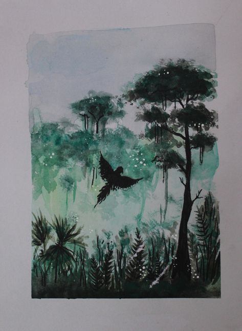 How To Draw A Rainforest, Rainforest Drawing, Rainforest Painting, Rainforest Biome, Painting Kids, Parrots Art, Ancient Forest, Grade 6, Rain Forest