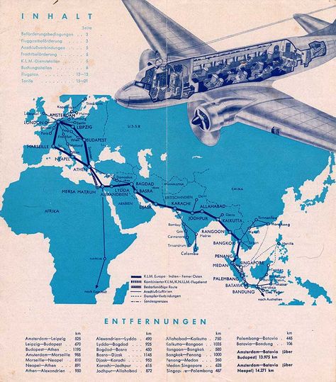 Vintage Airline Route Map KLM. This and many more old airline posters and adverts to download Old Airline Posters, Chennai Airport, Vintage Airline Ads, Airline Poster, Printmaking Inspiration, Airlines Branding, Vintage Airline Posters, Aviation Theme, Vintage Airline