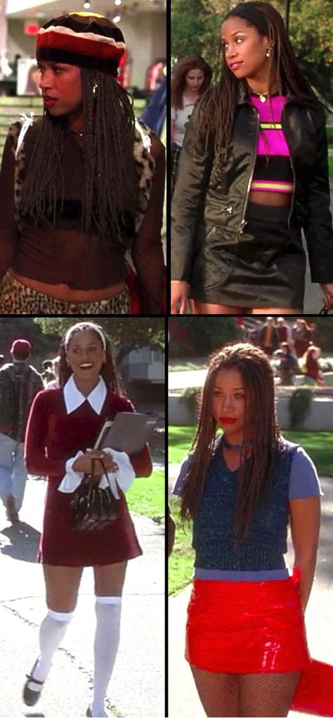 Stacey Dash as Dionne in 'Clueless' (1995). Costume Designer: Mona May. Dionne Clueless Outfits, Cher And Dionne, Clueless Costume, Black 90s Fashion, Stacey Dash, Ropa Hip Hop, Clueless Fashion, Cher Horowitz, 90s Inspired Outfits