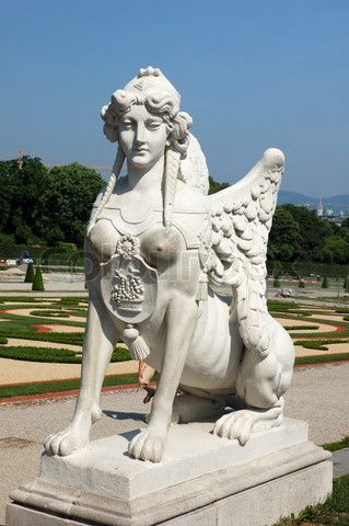 Sphinx Mythology, Greek Animals, Belvedere Palace, Ancient Greek Architecture, Ancient Statues, Literature Art, Ancient Architecture, Vienna Austria, Sphynx