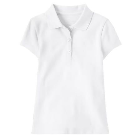 Short Sleeve Stretch Pique Polo Shirt Modern-Fit Design Three-Button Placket Short Sleeves Ribbed Polo Collar & Armbands Double Stitched Hem Imported Materials: 60% Cotton, 35% Polyester, 5% Spandex Care Instructions: Machine Wash Cold Size: 2XL.  Color: White.  Gender: female.  Age Group: kids. White Uniform Shirt, White School Shirt, Boys School Uniform Shorts, Collard Shirt, Boys School Uniform, White Polo Shirt, Uniform Shirts, Girls Uniforms, White Polo