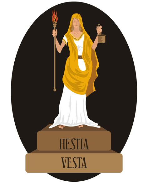 Greek Goddess Hestia Symbols, Sacred Animals And Plants, The Full List Hestia Goddess Tattoo, Hestia Goddess Art, Hestia Tattoo, Greek Goddess Hestia, Goddess Meaning, Goddess Hestia, Hestia Goddess, Greek Deities, Goddess Of The Hearth