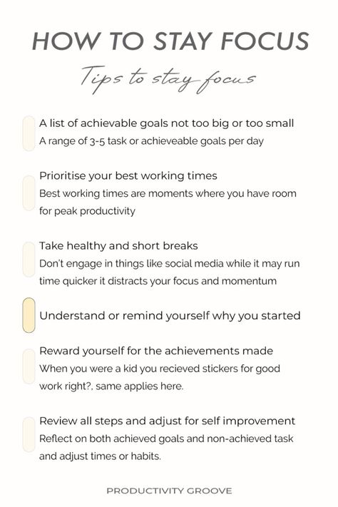 Tips to Stay Focused Tips To Concentrate On Studies, How To Stay Consistent With Goals, How To Stay Focused While Studying, How To Stay Productive, How To Concentrate On Studying, How To Stay Focused, How To Stay Motivated To Work Out, How To Stay Focused Studying, Motivation To Study Stay Focused